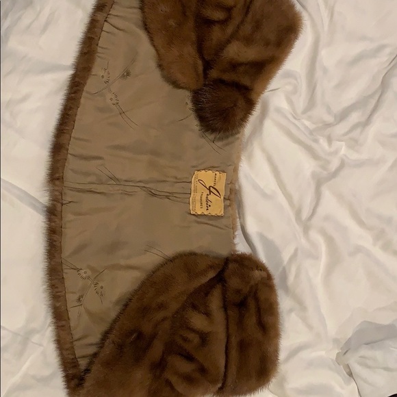 Brown Mink fur shawl Scarves & Wraps